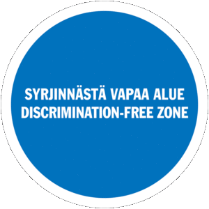 Logo Syrjinnästä vapaa alue, discrimination-free zone